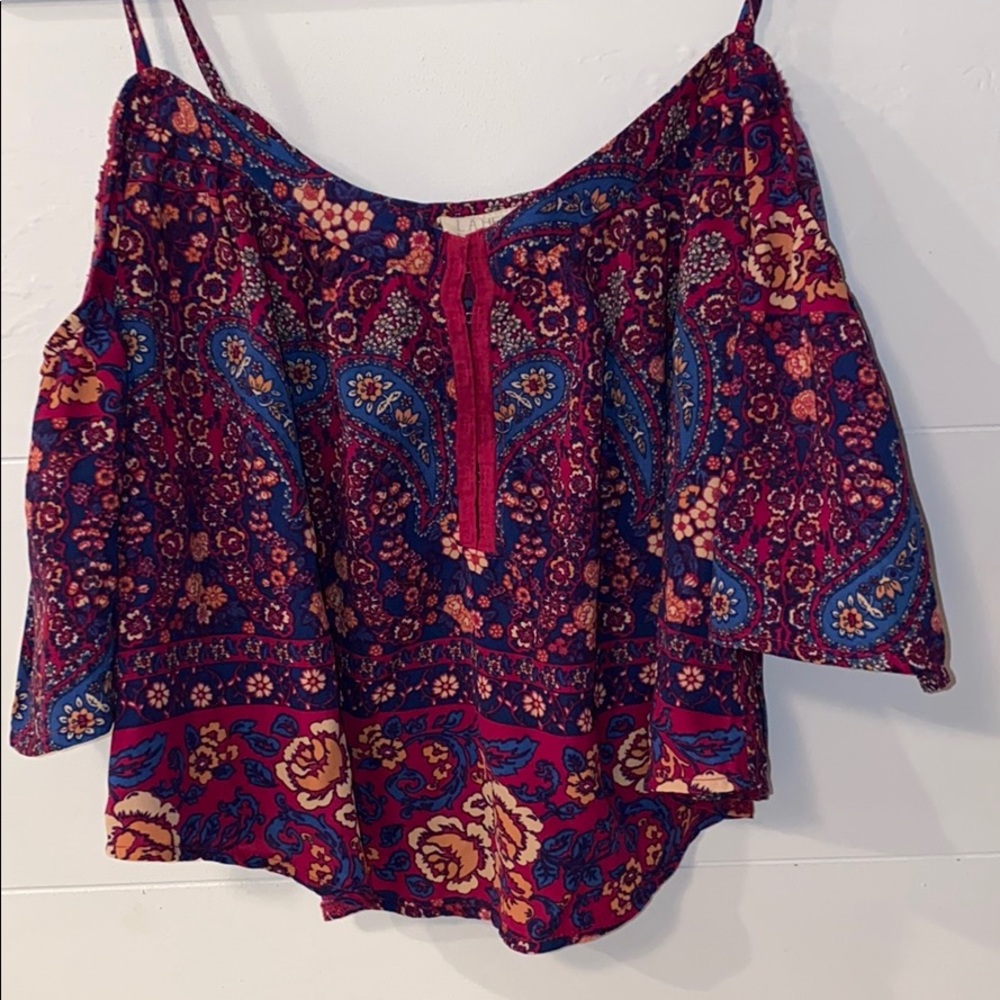 LA Hearts off the shoulder crop top